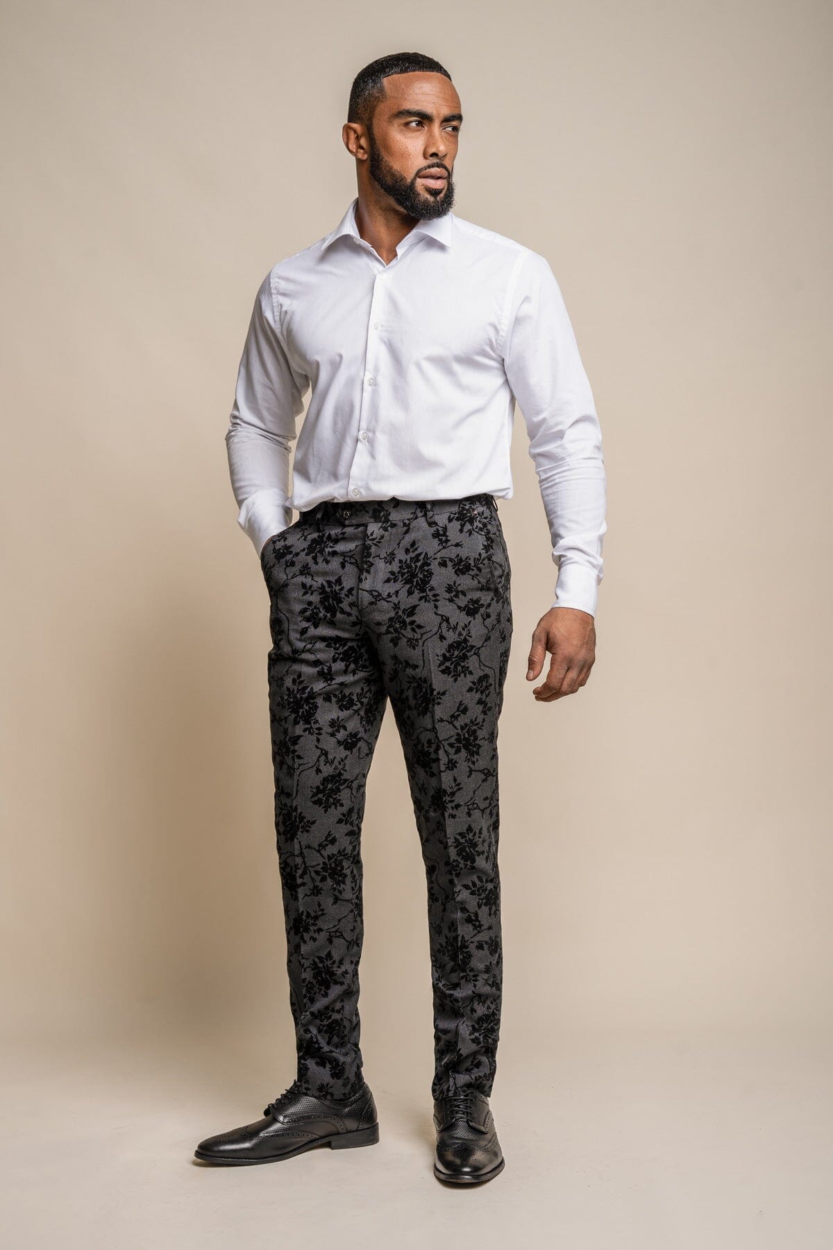 Georgi Black Floral 2 Piece Suit - Suits - 