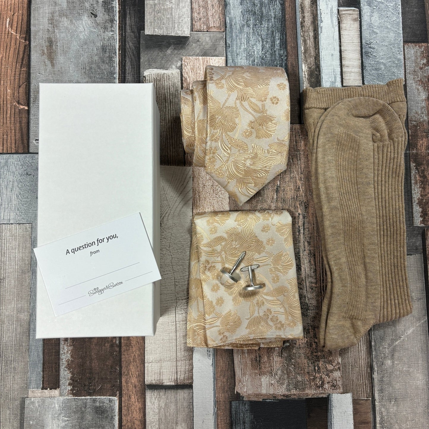 Golden Flowers Groomsman Proposal Gift Box - Will you be my...? - Regular - Swagger & Swoon