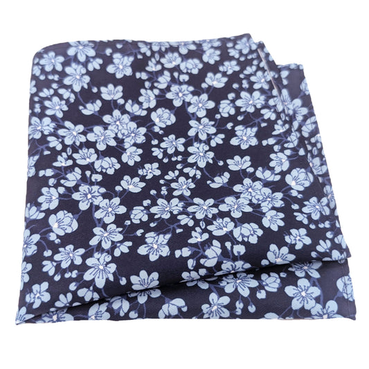 Blue Blossom Pocket Square