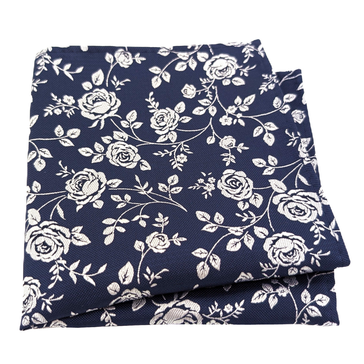 Navy Rose Petals Pocket Square