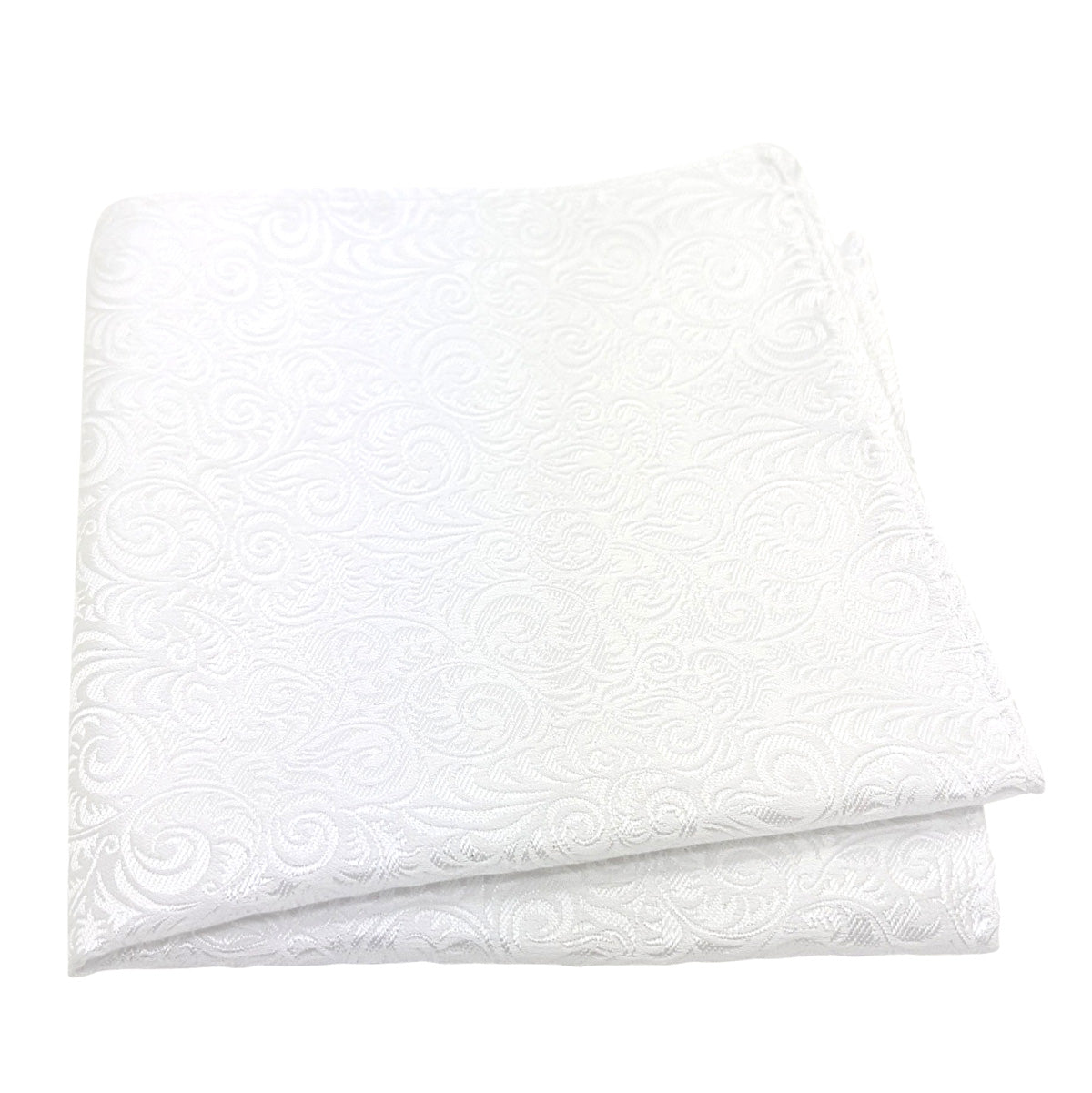 White Swirls Pocket Square