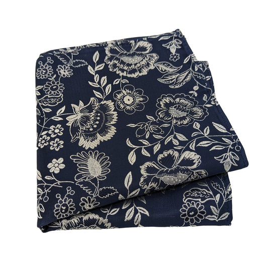 Pewter Blossom Pocket Square