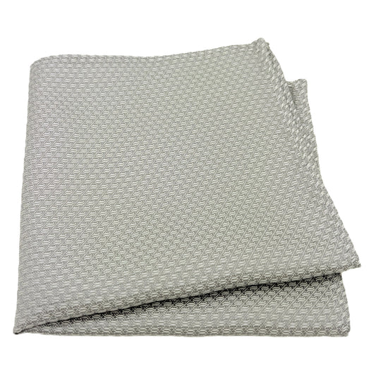 Pearl Grey Woven Pocket Square