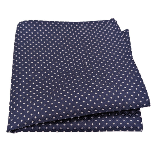 Navy Diamonds Pocket Square