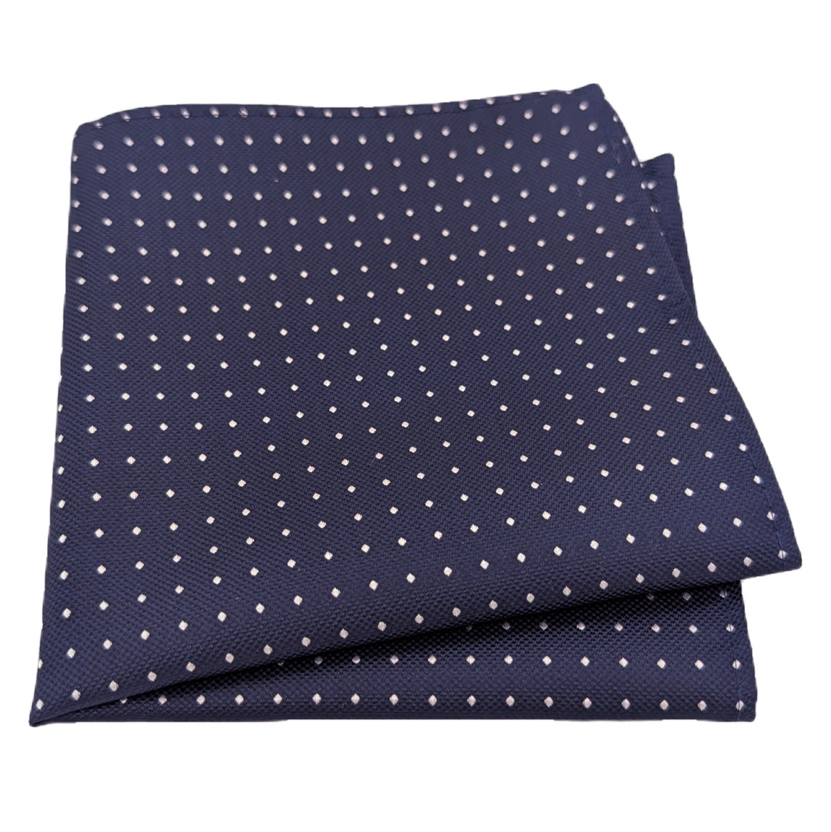 Navy Pin Dots Pocket Square