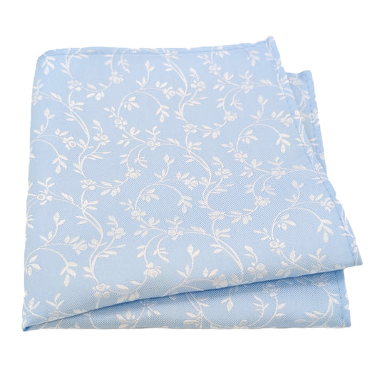 Cloudy Blue Leaves Pocket Square