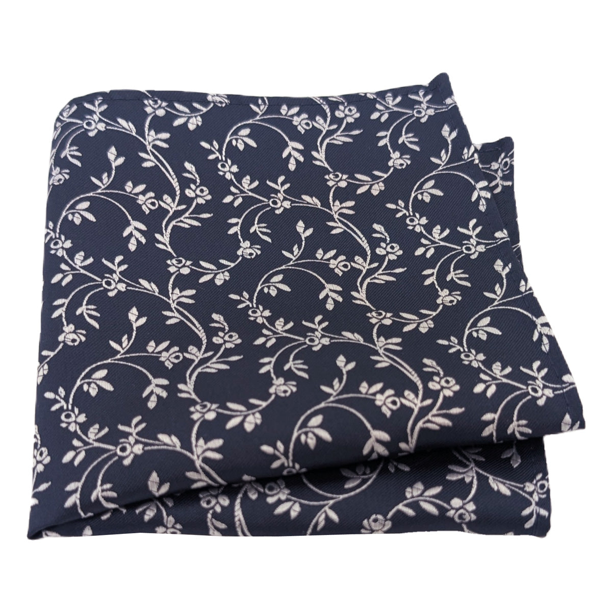 Navy Leaves Pocket Square