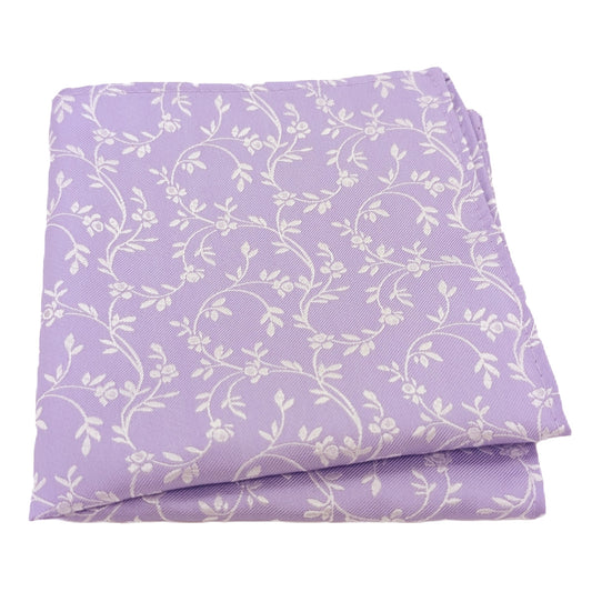 Cool Lilac Leaves Pocket Square