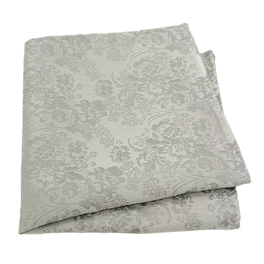 Pearl Grey Floral Pocket Square