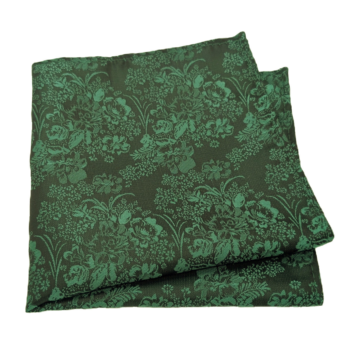 Dark Green Floral Pocket Square