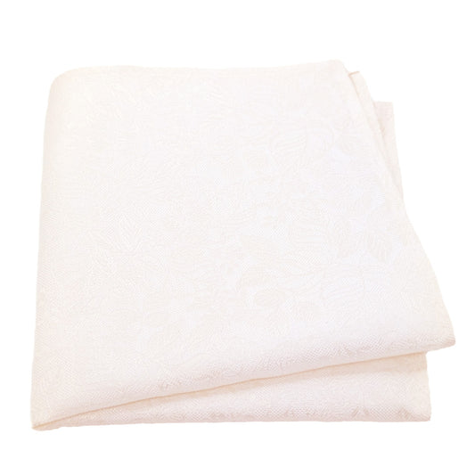 Ivory Woodland Leaves Pocket Square