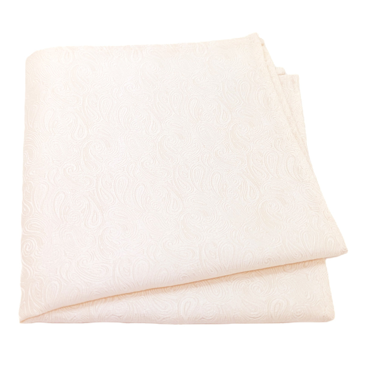 Neat Ivory Paisley Pocket Square