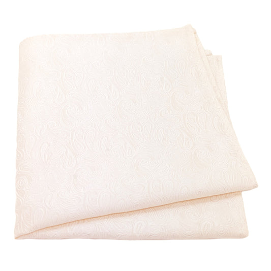 Neat Ivory Paisley Pocket Square