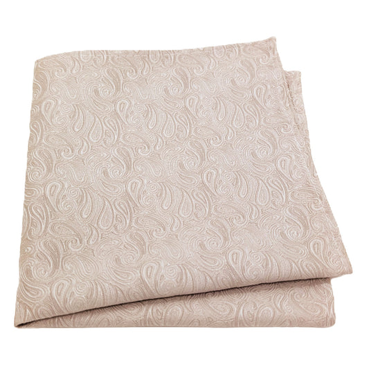 Oyster Paisley Pocket Square
