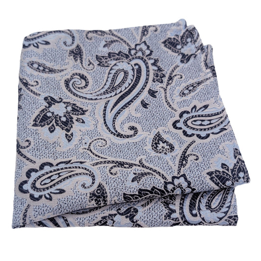 Navy Baroque Paisley Pocket Square