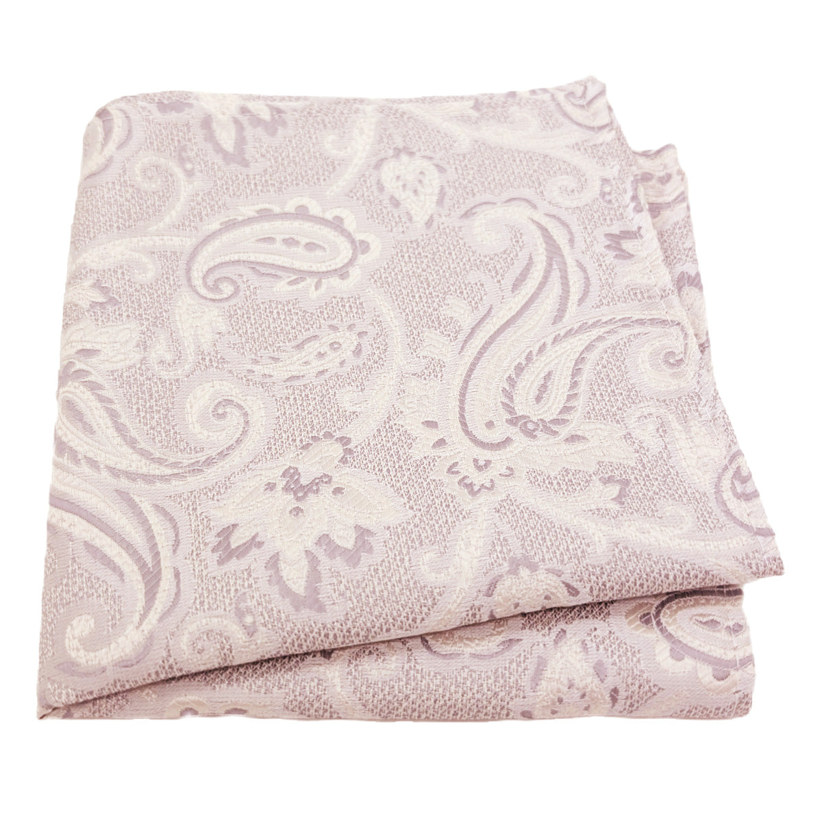 Ivory Baroque Paisley Pocket Square