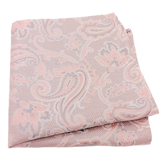 Rose Pink Baroque Paisley Pocket Square