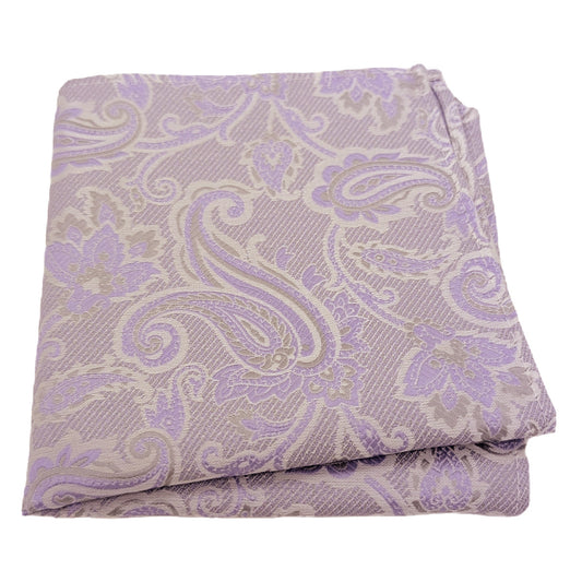 Cool Lilac Baroque Paisley Pocket Square