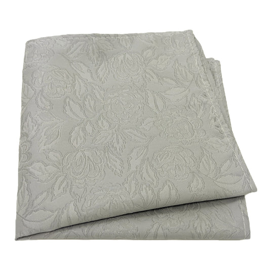Bold Pearl Grey Rose Pocket Square