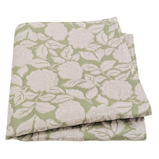 Bold Wild Sage Rose Pocket Square