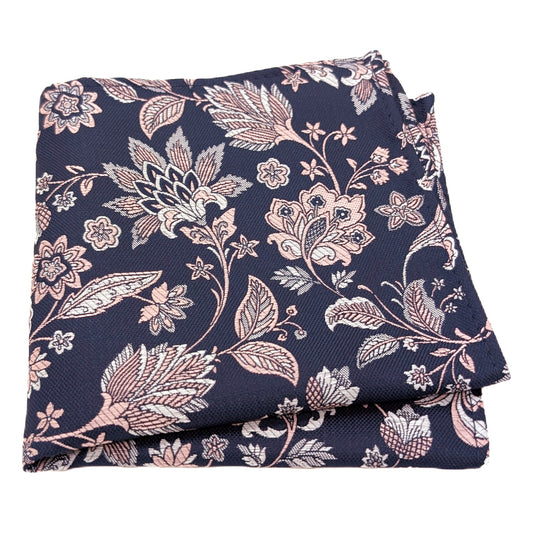 Rose Pink Damask Pocket Square