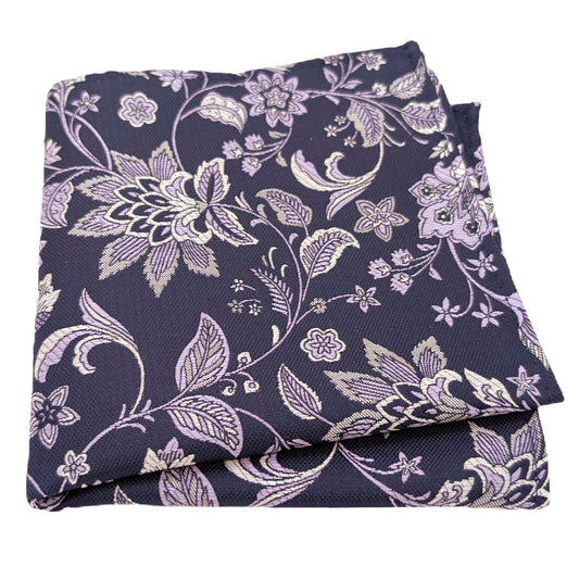 Cool Lilac Damask Pocket Square