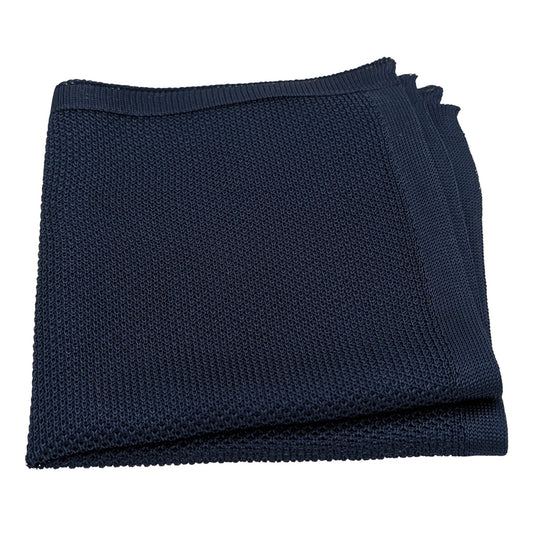 Sapphire Knitted Silk Pocket Square