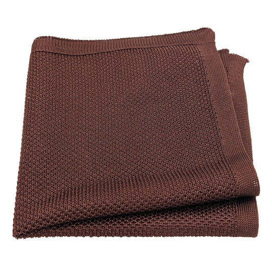 Walnut Knitted Silk Pocket Square