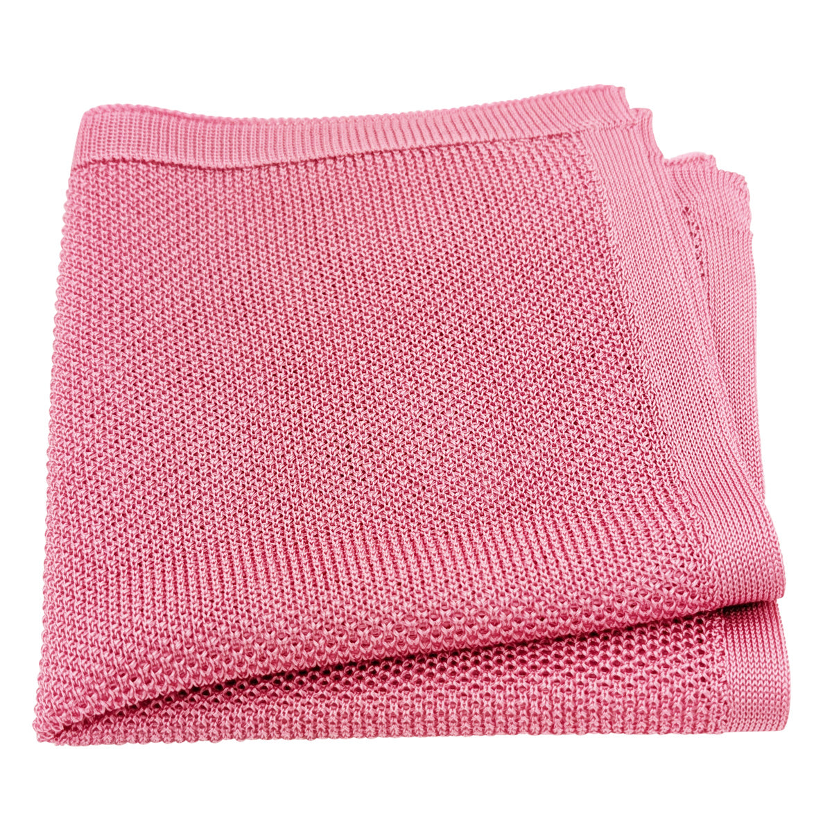Rose Pink Knitted Silk Pocket Square