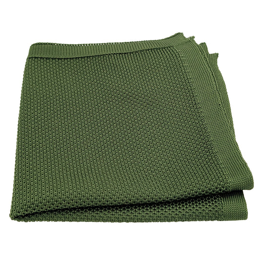Olive Knit Pocket Square