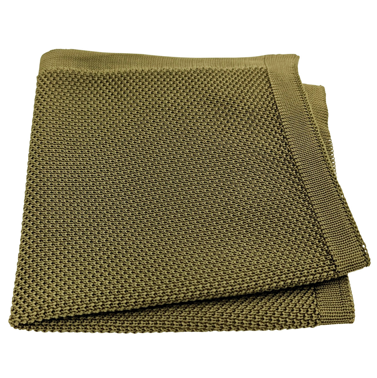 Khaki Olive Knit Pocket Square
