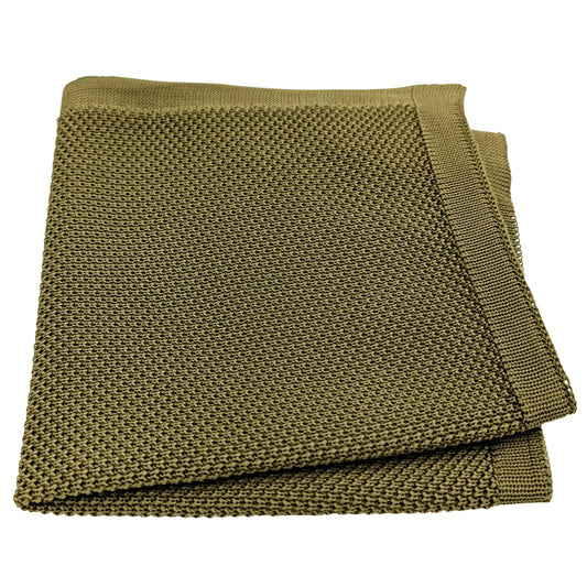 Khaki Olive Knit Pocket Square