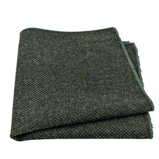 Dark Green Tweed Pocket Square