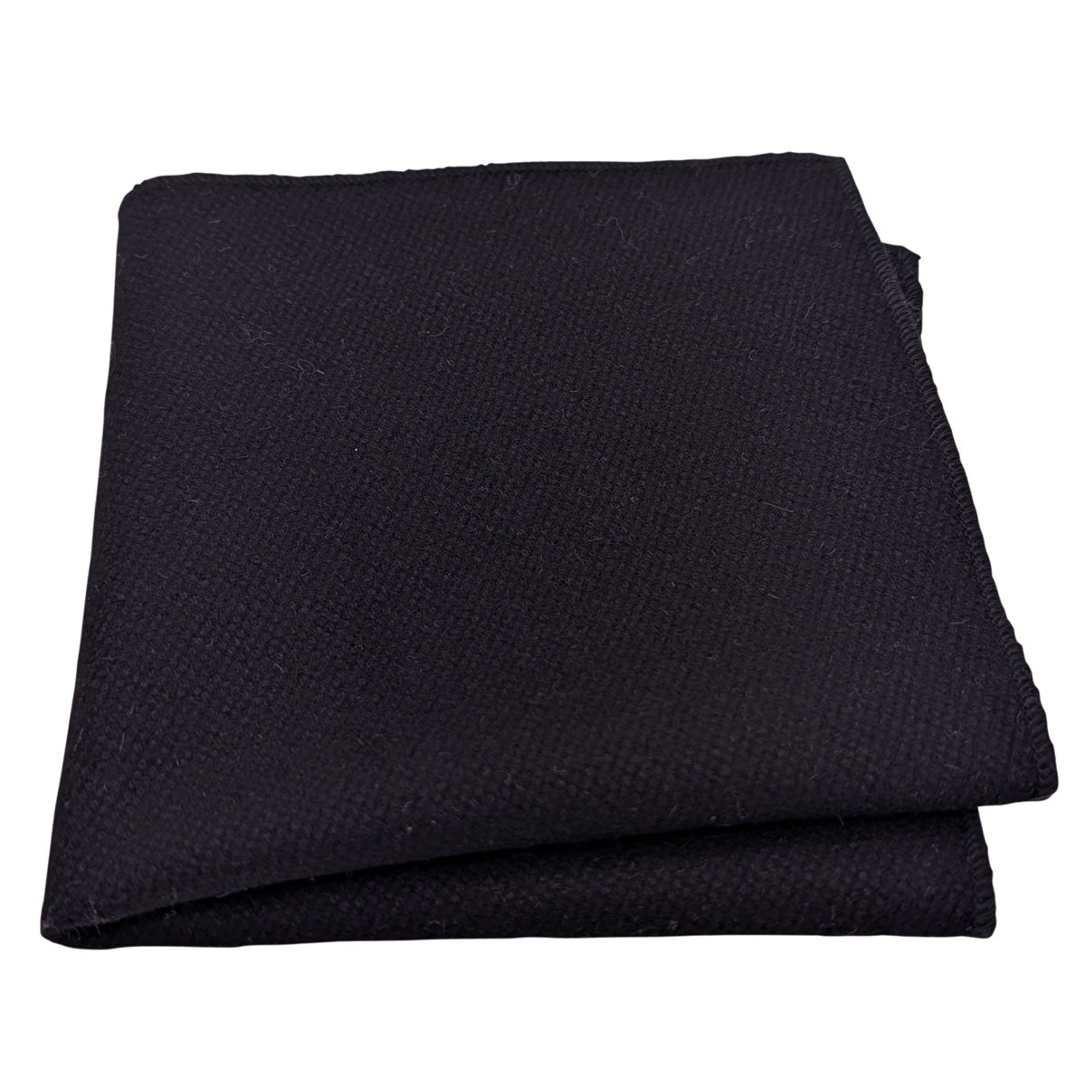 Black Heavy Tweed Pocket Square