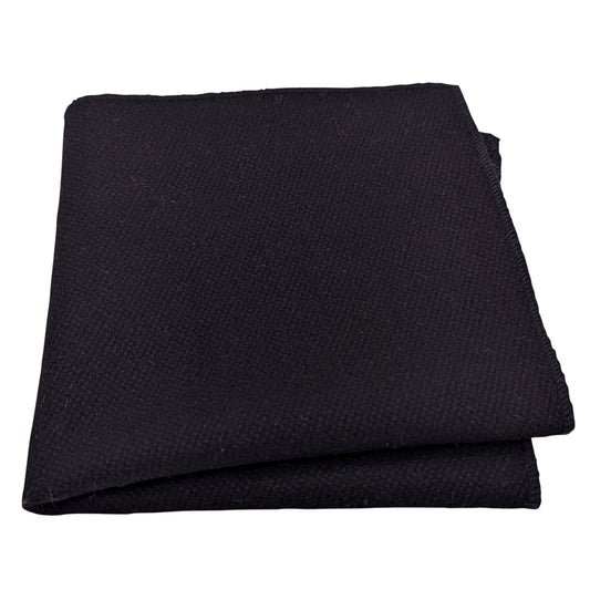 Black Heavy Tweed Pocket Square