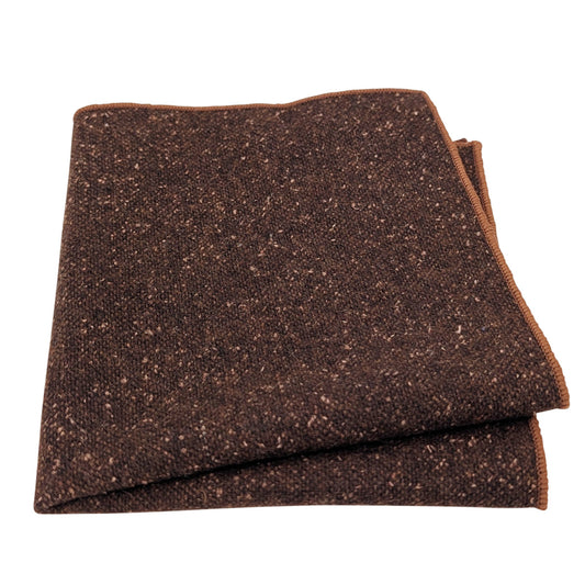 Rich Brown Tweed Pocket Square