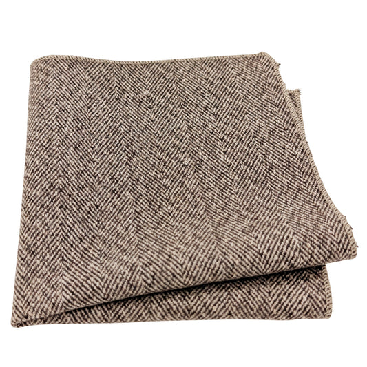 Pale Brown Herringbone Tweed Pocket Square