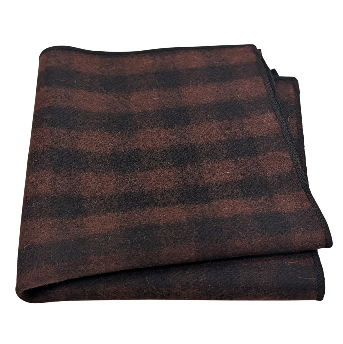Brown & Black Check Tweed Pocket Square