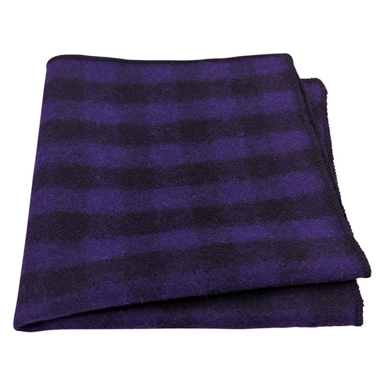 Purple & Black Check Tweed Pocket Square