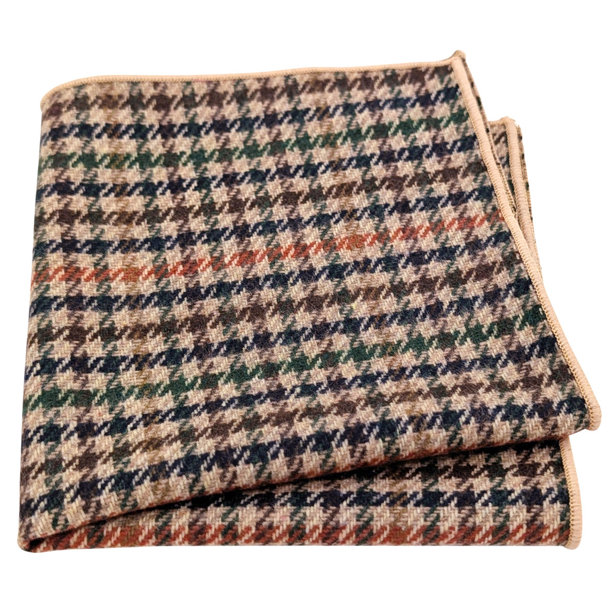 Beige Gingham  Pocket Square