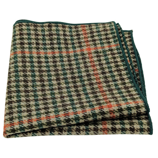 Green Gingham  Pocket Square