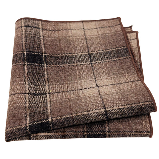 Black & Beige Check Pocket Square