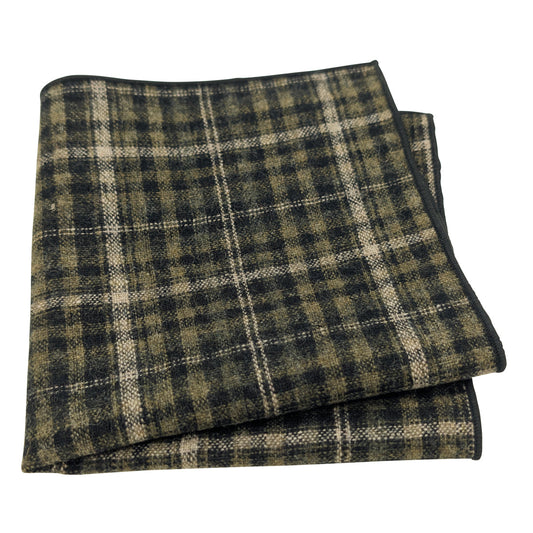 Black & Green Check Pocket Square