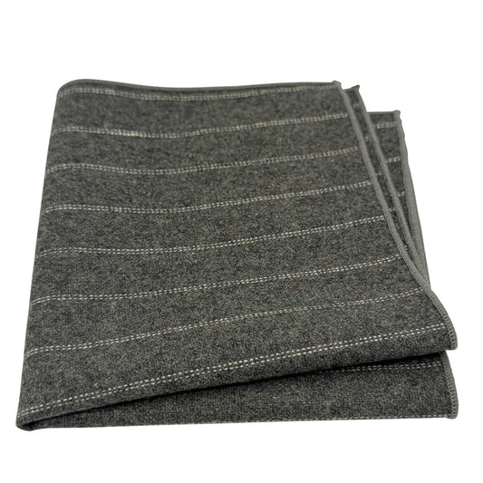 Grey Pinstripe Pocket Square