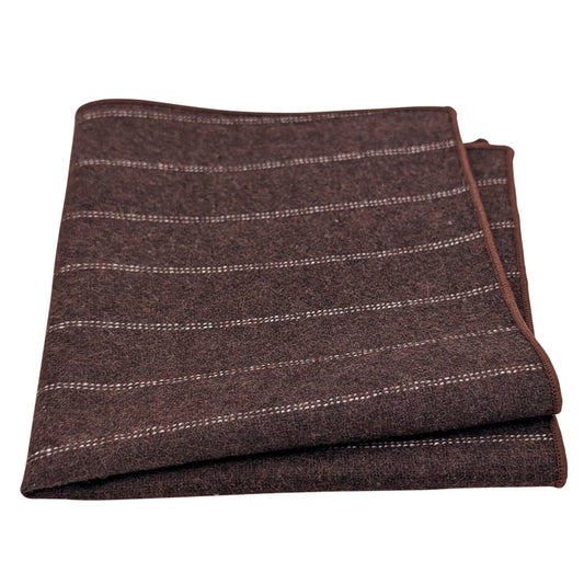 Brown Pinstripe Pocket Square