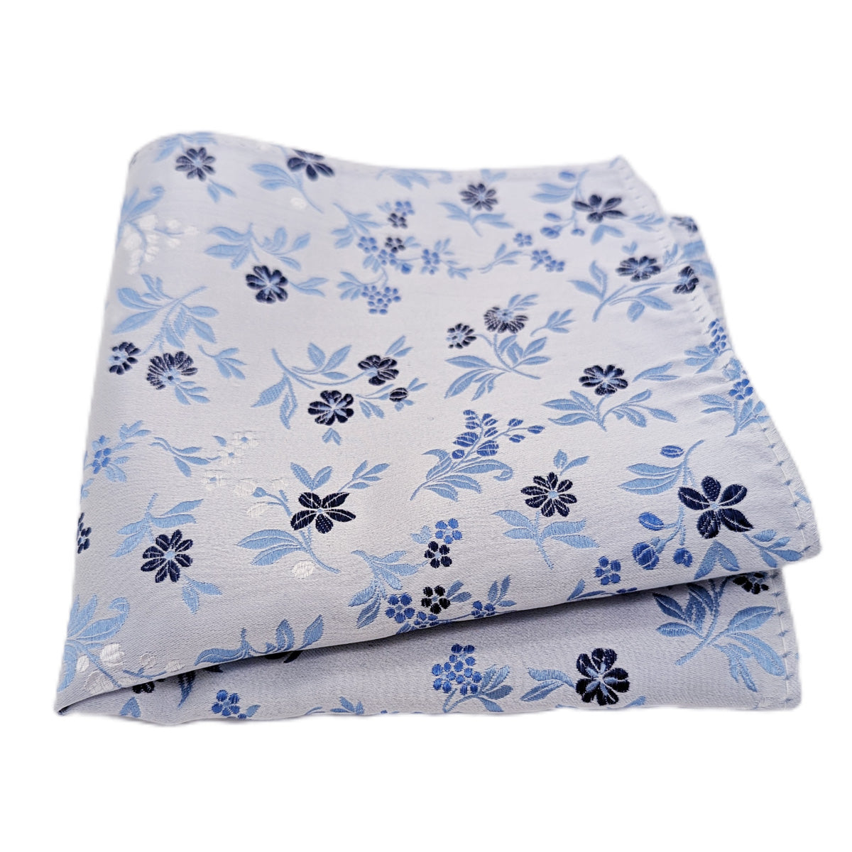 Periwinkle Floral Silk Pocket Square