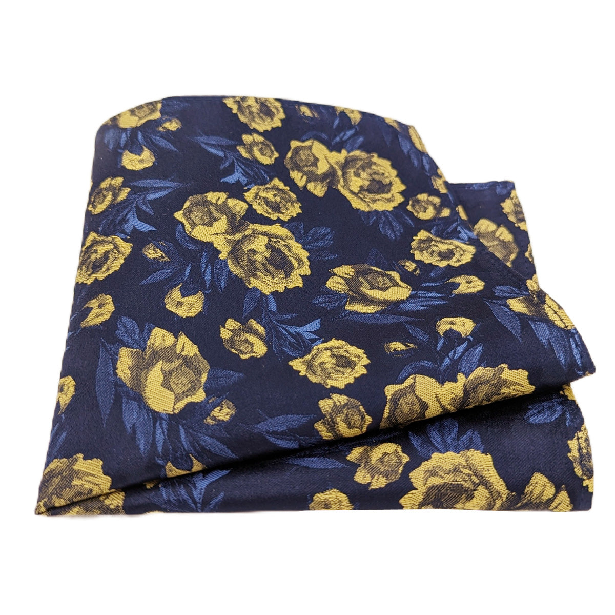 Midnight Yellow Rose Pocket Square