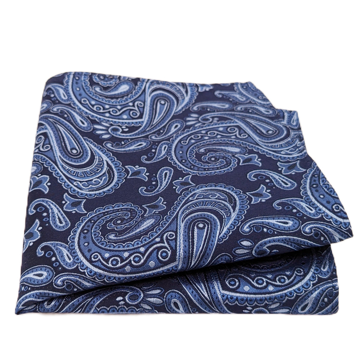Navy & Blue Paisley Pocket Square