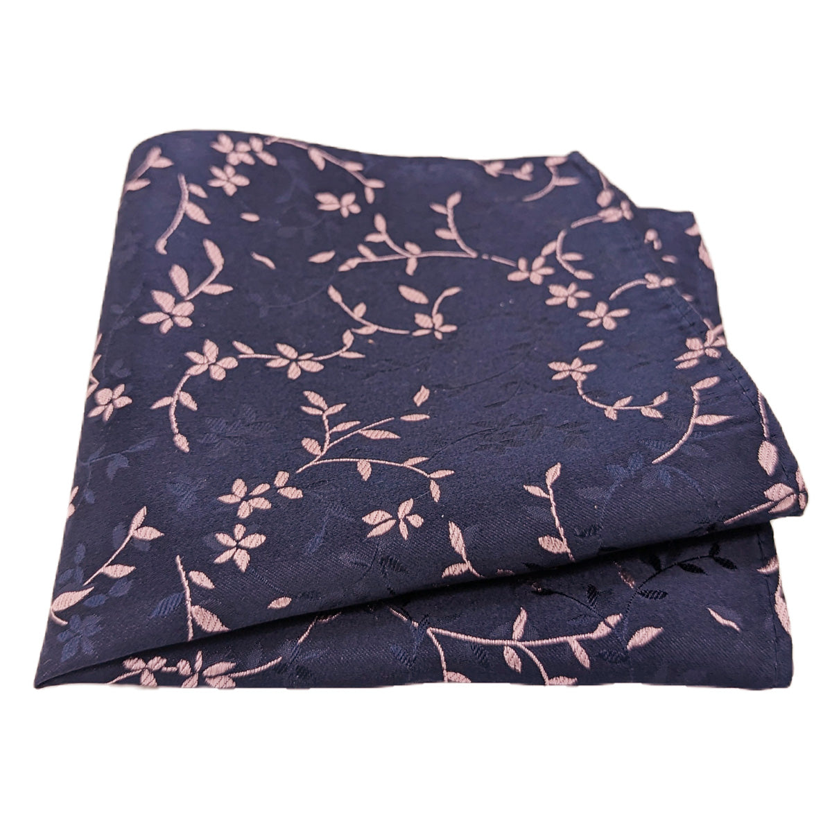 Navy & Pink Floral Pocket Square