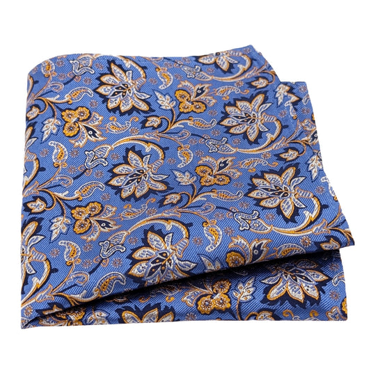 Dark Cornflowers Silk Pocket Square